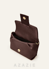 Matching Color Stretch Satin Rhinestone Square Buckle Clutch
