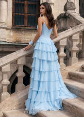Floralace Sky Blue Ruffled A-line Prom Dress sp_sky_blue_#111401