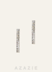 Pointed Collar Crystal Tennis Necklace and Earrings Jewelry Set silver