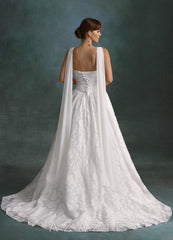 Azazie Nadine Diamond White A-Line Strapless Floral Burnout Dress