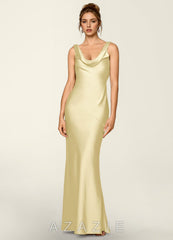 Noemie Butter Yellow Satin Corset Mermaid Dress