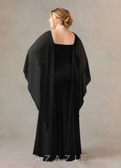 Azazie Dion Black Sheath Scoop Stretch Crepe Dress black