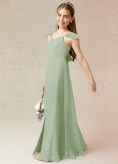 Azazie Everett Junior Dusty Sage A-Line Chiffon Dress dusty_sage