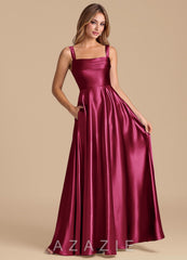 Azazie Shaude Burgundy A-Line Pleated Metallic Satin Dress burgundy