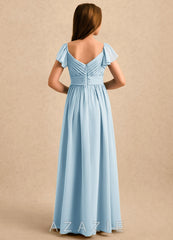 Azazie Taylor Girls Formal Sky Blue A-Line Sweetheart Neckline Chiffon Dress sky_blue