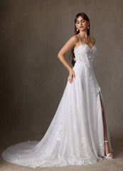 Azazie Ramina Diamond White A-Line Sweetheart Neckline Lace Dress