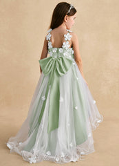 Azazie Celia Dusty Sage A-Line Lace Tulle Dress