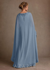Azazie Artemisia Dusty Blue Sheath Lace Chiffon Dress dusty_blue
