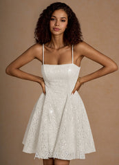 Xenia White Sequin Mini Dress
