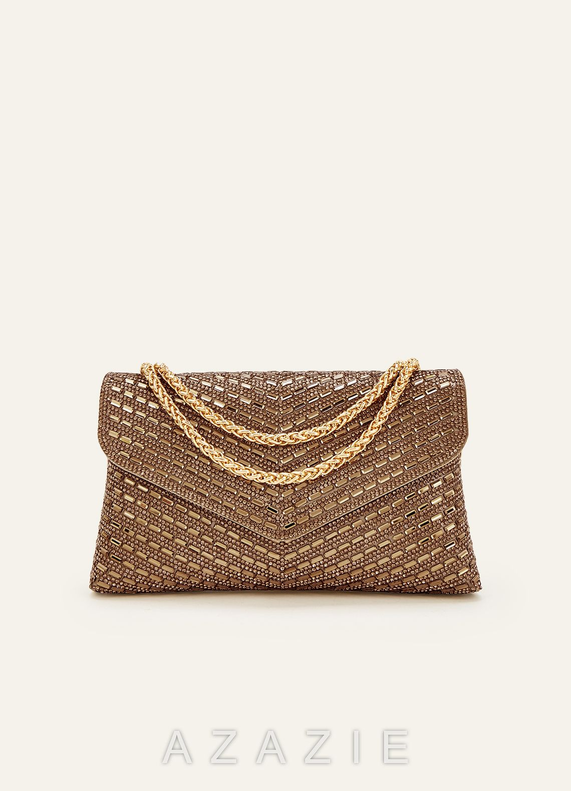 Rhinestone Sequin Embellished Envelope Shoulder Bag