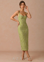 Paulina {color} Midi Dress sp_light_chartreuse_#lc134302
