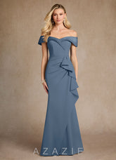 Azazie Laredo Twilight Mermaid Off the Shoulder Stretch Crepe Dress