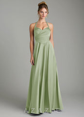 Azazie Tenaya Dusty Sage A-Line Sweetheart Neckline Stretch Satin Dress dusty_sage