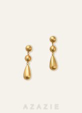 Brushed Metal Water Drop Earrings