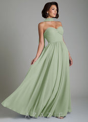 Azazie Petra Dusty Sage A-Line Corset Chiffon Dress