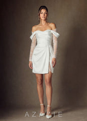 Azazie Alesya Diamond White A-Line Sweetheart Neckline Lace Dress