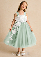 Azazie Dovey Agave Ball-Gown Bow Tulle Dress agave