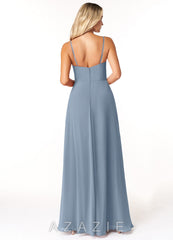 Azazie Moira Dusty Blue A-Line Scoop Chiffon Dress dusty_blue