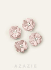 Four-Piece Matching Color Stretch Satin Hair Clip Set
