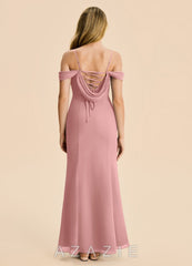 Azazie Nira Junior Dusty Rose Mermaid Ruched Chiffon Dress dusty_rose