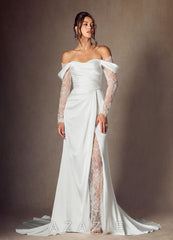 Azazie Alexa Diamond White A-Line Sweetheart Neckline Lace Dress