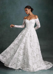 Azazie Skylar Diamond White A-Line Sweetheart Neckline Lace Dress