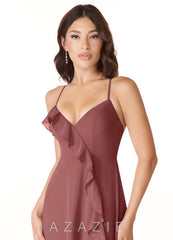 Azazie Tarni Amethyst A-Line Chiffon Dress amethyst