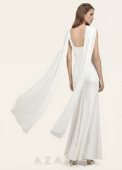 Azazie Chiffon Bridal Shawl Extra Long ivory