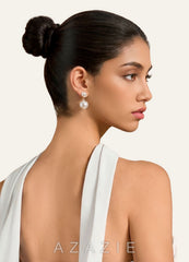 Pearl Fringe Earrings white