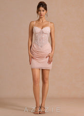 Genevieve {color} Mini Dress sp_blushing_pink_sequin_#ps134386