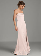 Azazie Helena Blushing Pink Mermaid Strapless Stretch Satin Dress blushing_pink