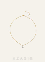 Double Crystal Pendant Necklace gold