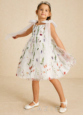 Azazie Prunella Ivory A-Line Lace Tulle Dress