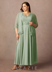 Azazie Devana Dusty Sage A-Line Sequins Chiffon Dress dusty_sage