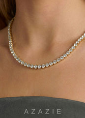 14K Gold Plated Zirconia Tennis Necklace gold