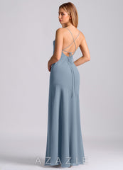 Azazie Grata Dusty Blue Mermaid Pleated Chiffon Dress dusty_blue
