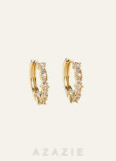 Rhinestone Huggie Hoop Earrings