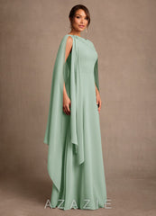 Azazie Liddie Agave A-Line Pleated Chiffon Dress agave