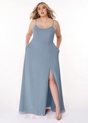 Azazie Moira Dusty Blue A-Line Scoop Chiffon Dress dusty_blue