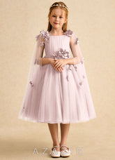 Azazie Staria Blushing Pink Ball-Gown Ruched Tulle Dress