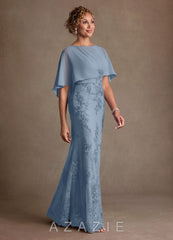 Azazie Amrita Dusty Blue Mermaid Lace Chiffon Dress dusty_blue