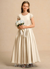 Azazie Bunny Girls Formal Champagne Ball-Gown Lace Dress champagne