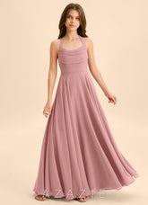 Azazie Kady Junior Dusty Rose A-Line Sweetheart Neckline Chiffon Dress