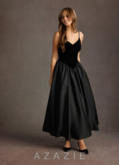 Pandora {color} Dropped Waist Maxi Dress black