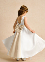 Azazie Cherry Ivory Champagne Ball-Gown Pleated Matte Satin Dress ivory/champagne