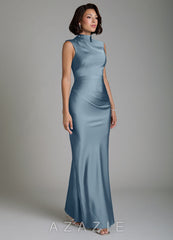 Azazie Lumia Dusty Blue Sheath Corset Stretch Satin Dress dusty_blue