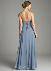 Azazie Ayla Dusty Blue A-Line Sweetheart Neckline Chiffon Dress dusty_blue