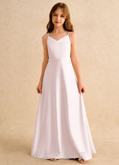 Azazie Fishie Girls Formal Blushing Pink A-Line Matte Satin Dress blushing_pink