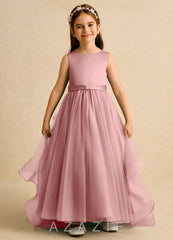 Azazie Lior Dusty Rose Ball-Gown Pleated Tulle Dress dusty_rose