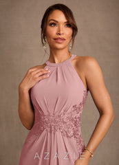 Azazie Georgie Dusty Rose A-Line Lace Chiffon Dress dusty_rose
